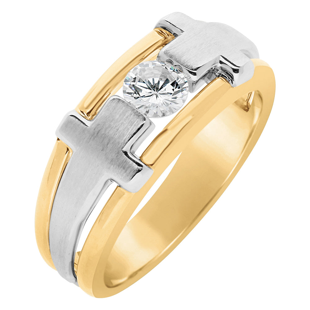 Round Men's Two Tone Diamond Band · 0.50 ct tw
