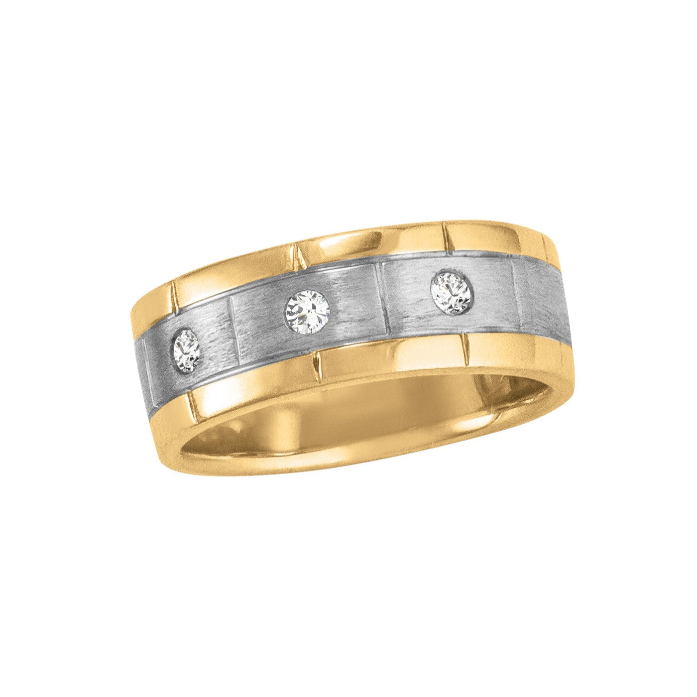 Round Men's Diamond Satin Finish Band · 0.15 ct tw