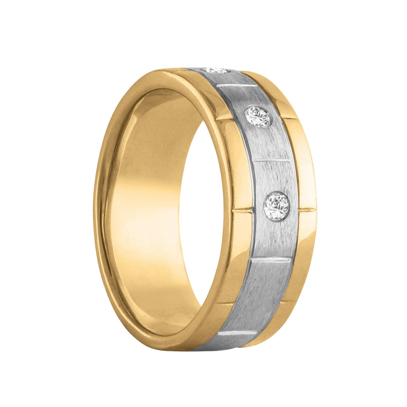 Round Men's Diamond Satin Finish Band · 0.15 ct tw