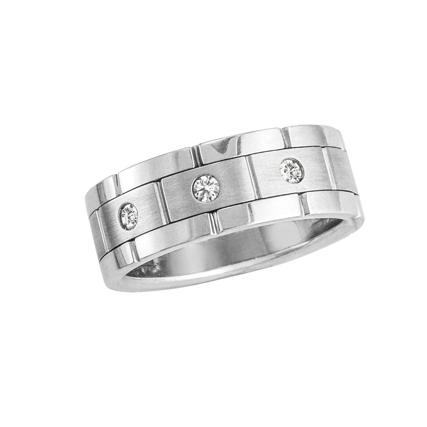 Round Men's Diamond Soft Satin Finish Band · 0.15 ct tw