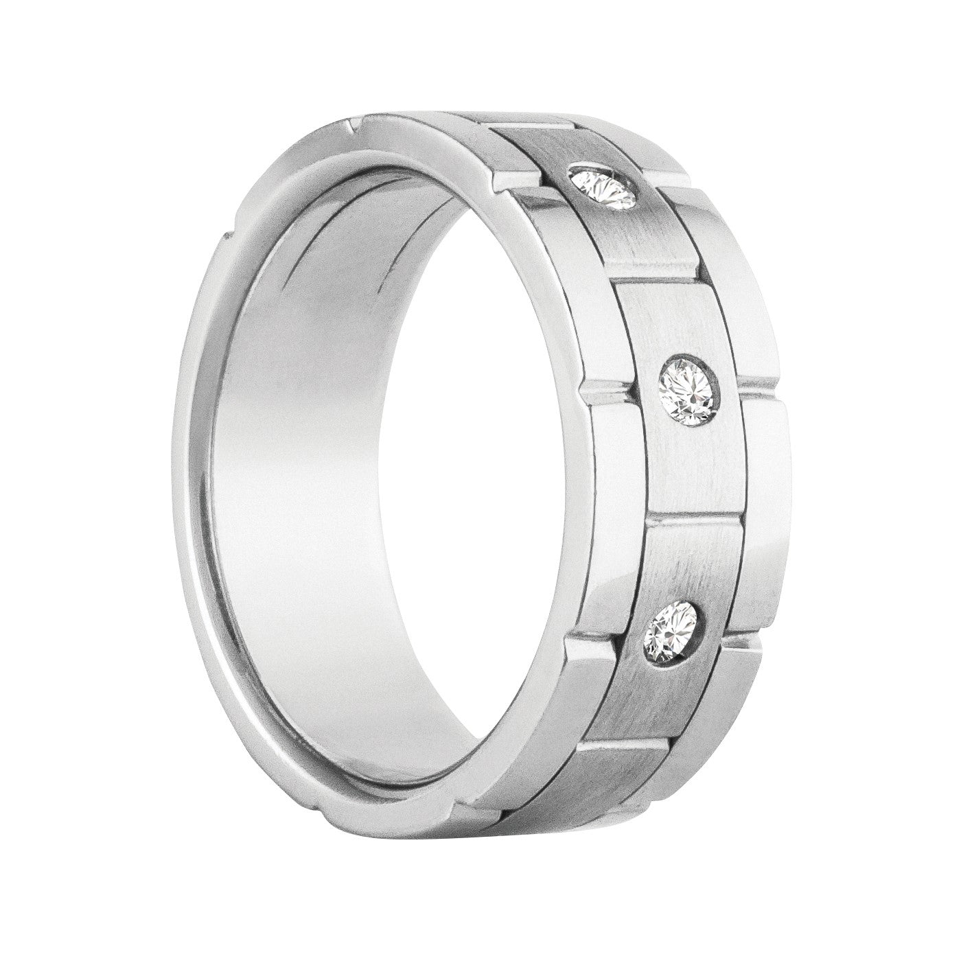 Round Men's Diamond Soft Satin Finish Band · 0.15 ct tw