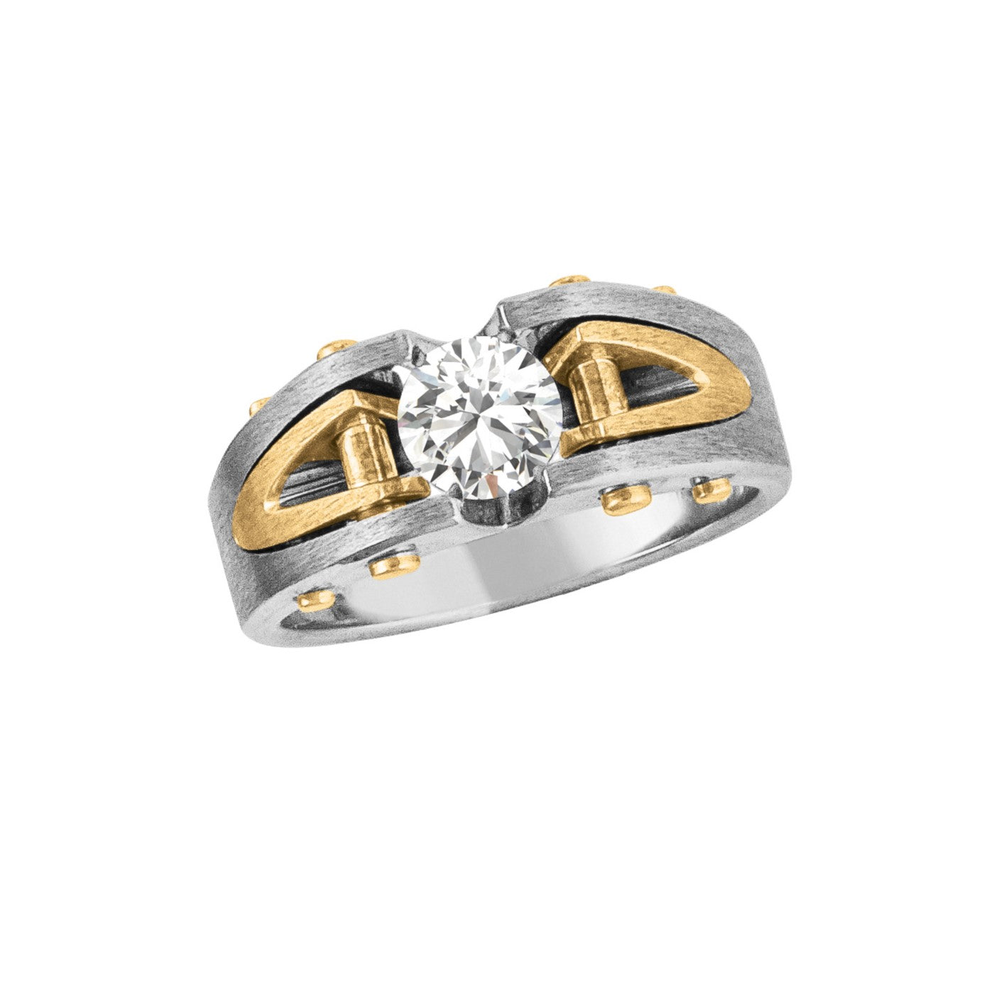 Round Men's White/rose Solitaire Diamond Ring · 1.00 ct tw