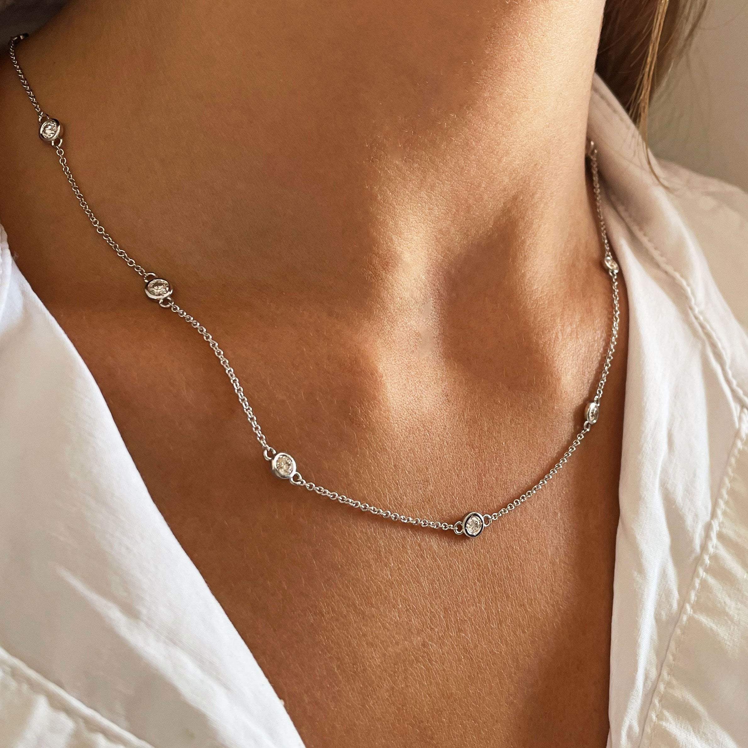 Lengths of Luxury with Diamonds in 14Kt White Gold