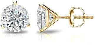 Martini Solitaire Lab Created Diamond Stud Earrings in 18K Yellow Gold