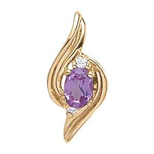 Oval Gemstone Pendant · 0.04 ct tw
