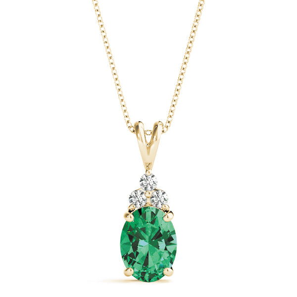 Oval Gemstone Pendant · 0.09 ct tw