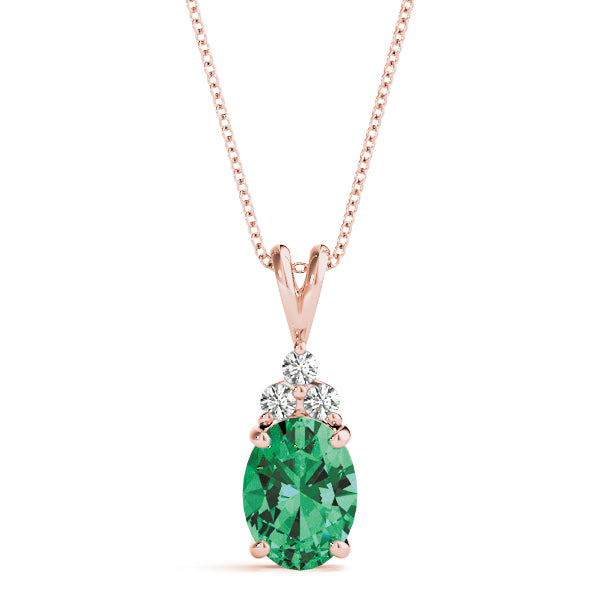 Oval Gemstone Pendant · 0.09 ct tw