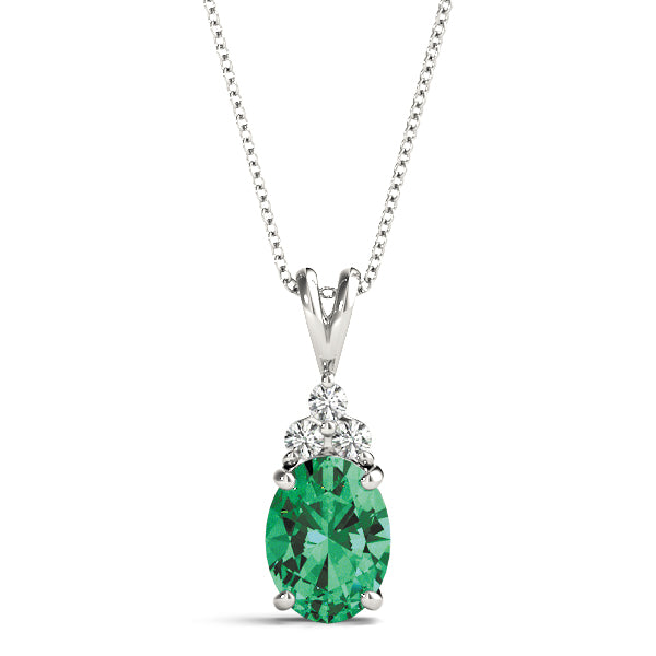 Oval Gemstone Pendant · 0.09 ct tw