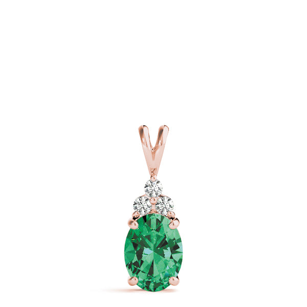 Oval Gemstone Pendant · 0.09 ct tw