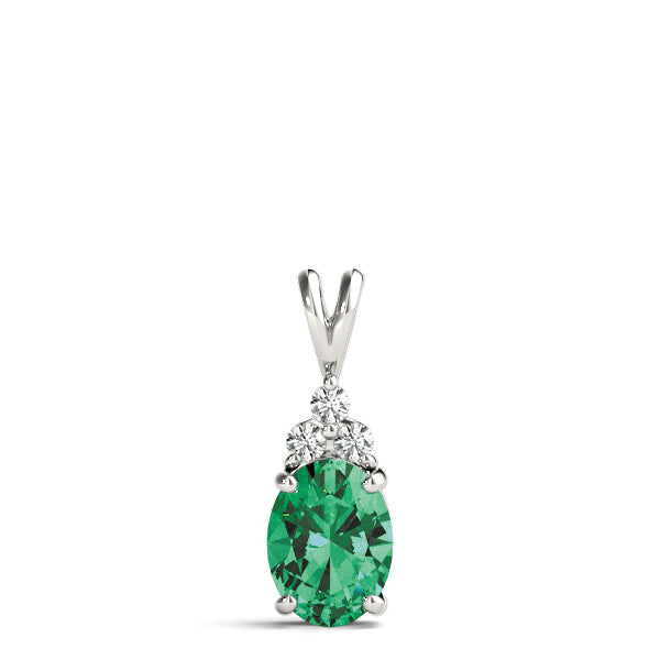 Oval Gemstone Pendant · 0.09 ct tw