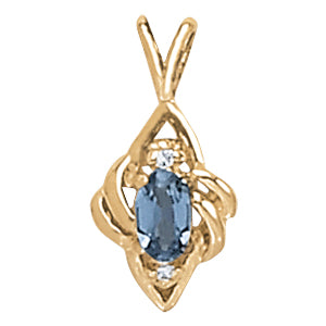 Oval Gemstone Pendant · 0.03 ct tw