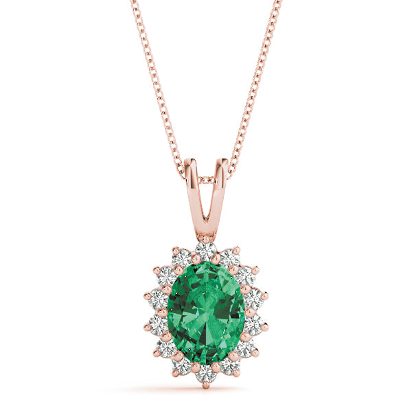 Oval Gemstone Pendant · 0.14 ct tw