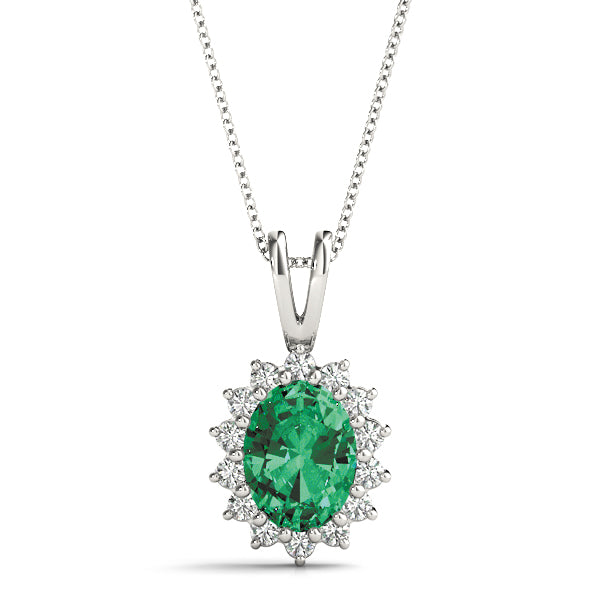 Oval Gemstone Pendant · 0.12 ct tw