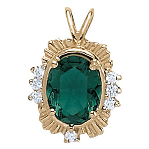 Oval Gemstone Pendant · 0.14 ct tw