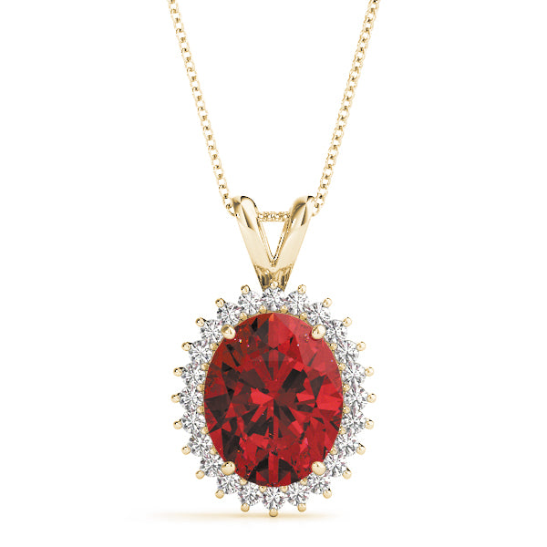 Oval Gemstone Pendant · 0.16 ct tw