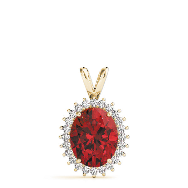 Oval Gemstone Pendant · 0.18 ct tw