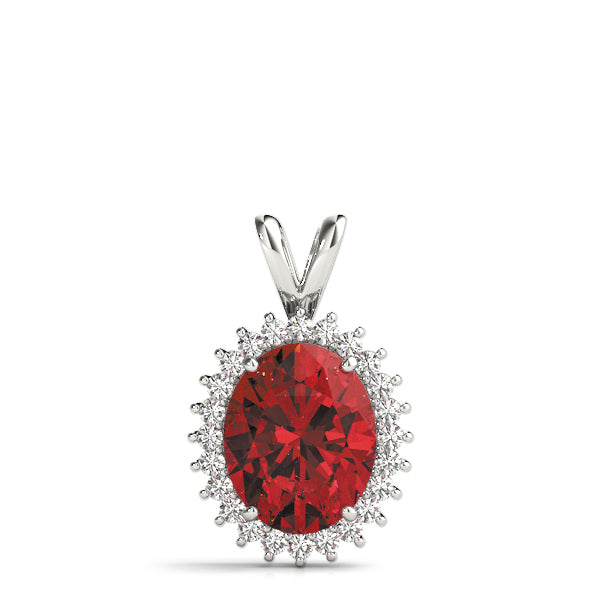 Oval Gemstone Pendant · 0.18 ct tw