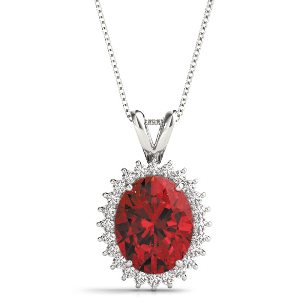 Oval Gemstone Pendant · 0.14 ct tw
