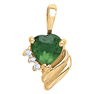 Heart Oval Gemstone Pendant · 0.03 ct tw
