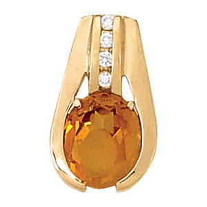 Oval Neck Centers & Slides Diamond Pendant · 0.12 ct tw