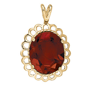 Oval Gemstone Pendant