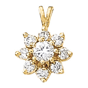 Round Cluster Diamond Pendant · 0.97 ct tw