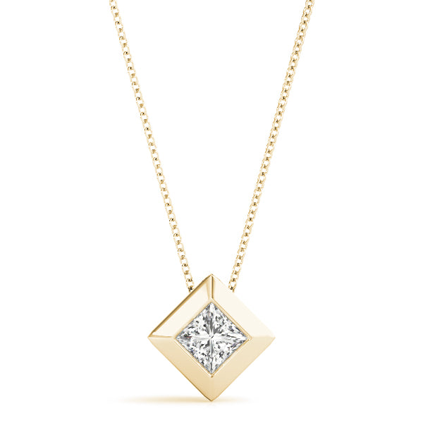 Square Diamond Solitaire Pendant · 0.41 ct tw