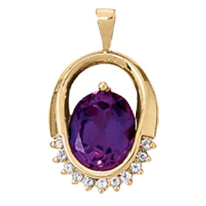 Oval Gemstone Pendant · 0.22 ct tw