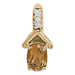 Oval Gemstone Pendant · 0.03 ct tw