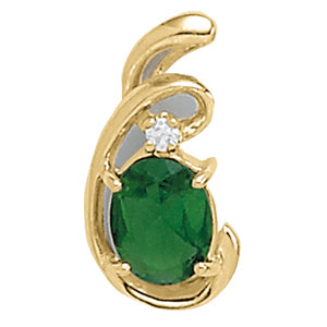 Oval Gemstone Pendant · 0.03 ct tw