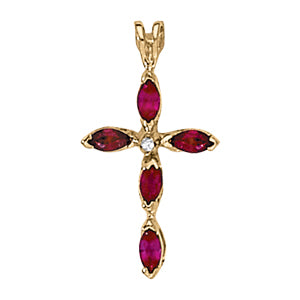 Marquise Religious Crosses Diamond Pendant · 0.35 ct tw