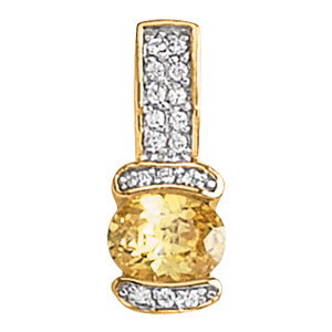 Round Oval Gemstone Pendant · 0.16 ct tw