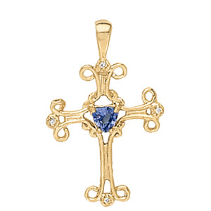 Trillion Religious Crosses Diamond Pendant · 0.03 ct tw