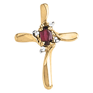 Oval Religious Crosses Diamond Pendant · 0.04 ct tw