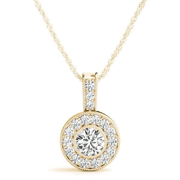 Round Halo Diamond Pendant · 0.91 ct tw