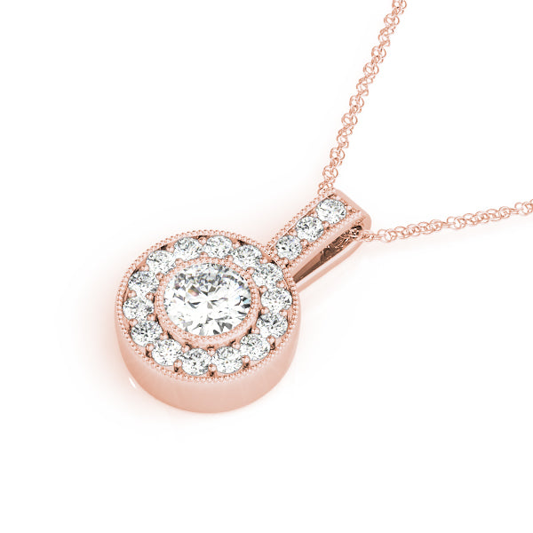 Round Halo Diamond Pendant · 0.36 ct tw