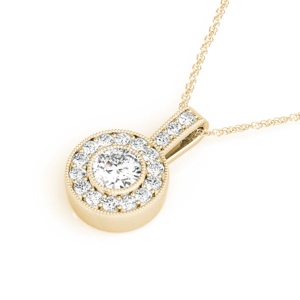 Round Halo Diamond Pendant · 0.65 ct tw
