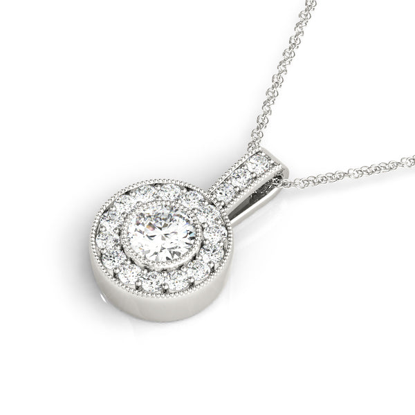 Round Halo Diamond Pendant · 0.65 ct tw