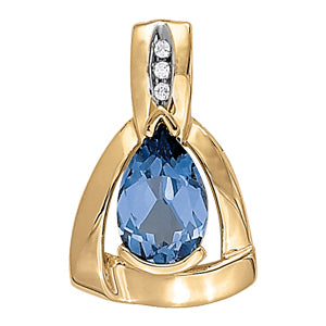 Pear Neck Centers & Slides Diamond Pendant · 0.06 ct tw