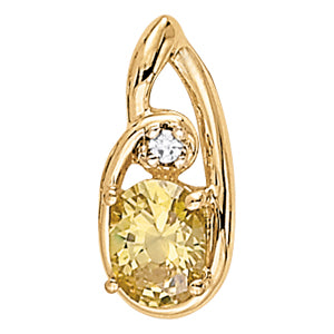 Oval Gemstone Pendant · 0.03 ct tw