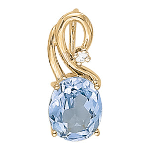 Oval Gemstone Pendant · 0.03 ct tw