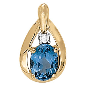 Oval Gemstone Pendant · 0.03 ct tw