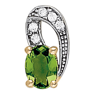 Oval Gemstone Pendant · 0.10 ct tw