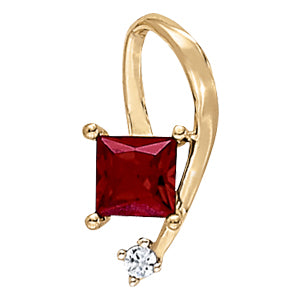Square Cushion Gemstone Pendant · 0.05 ct tw