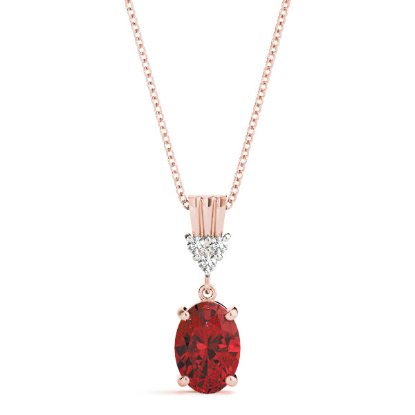 Oval Gemstone Pendant · 0.03 ct tw