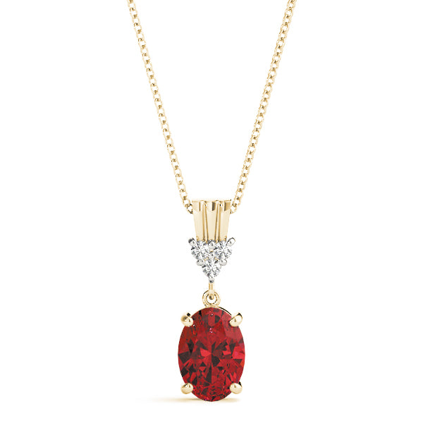 Oval Gemstone Pendant · 0.03 ct tw