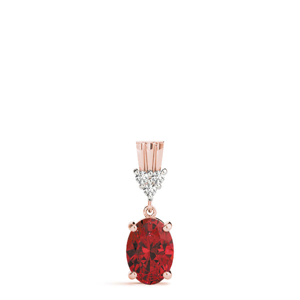 Oval Gemstone Pendant · 0.03 ct tw