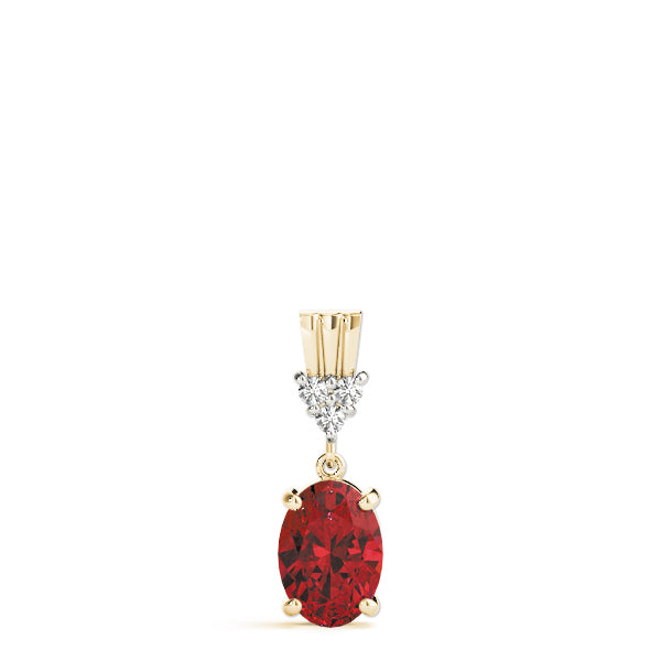 Oval Gemstone Pendant · 0.03 ct tw