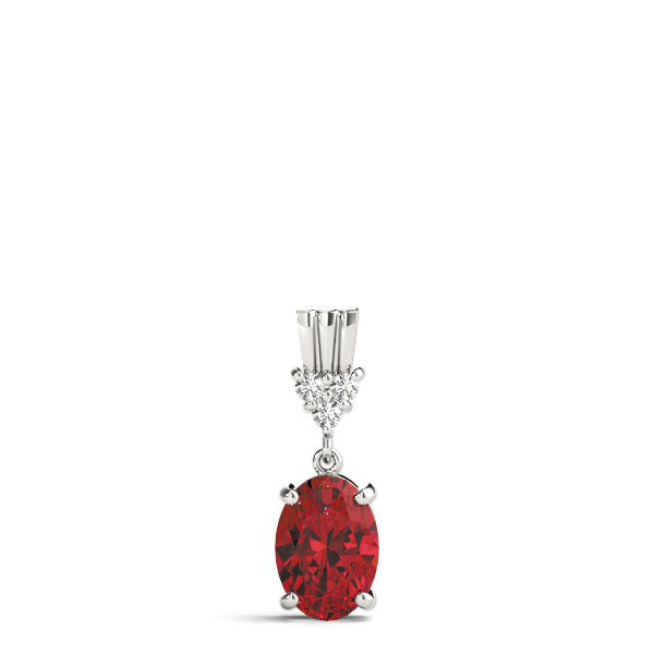 Oval Gemstone Pendant · 0.03 ct tw