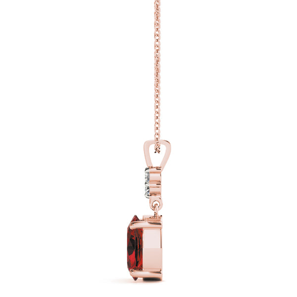 Oval Gemstone Pendant · 0.03 ct tw
